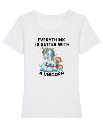 Unicorn Everythink is better with a Unicorn, design 1 White