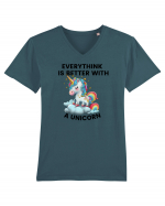 Unicorn Everythink is better with a Unicorn, design 1 Tricou mânecă scurtă guler V Bărbat Presenter