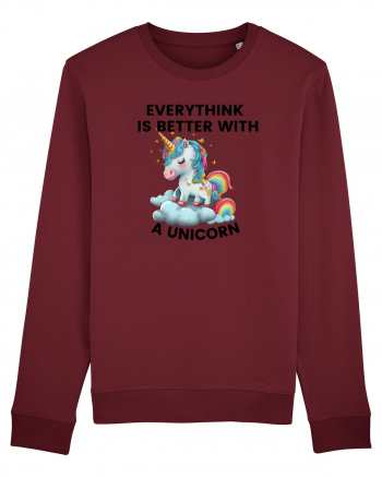 Unicorn Everythink is better with a Unicorn, design 1 Burgundy