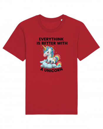 Unicorn Everythink is better with a Unicorn, design 1 Red