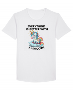 Unicorn Everythink is better with a Unicorn, design 1 Tricou mânecă scurtă guler larg Bărbat Skater