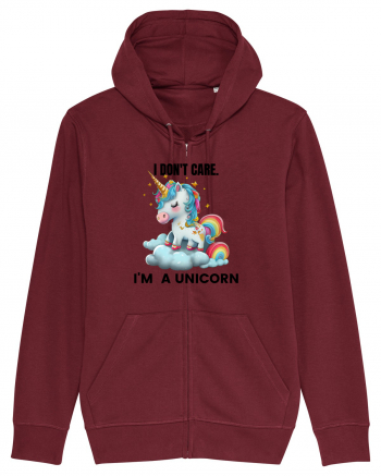 Unicorn I don't care. I'M A UNICORN, design 1 Burgundy