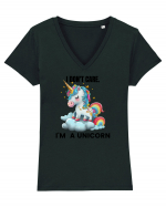 Unicorn I don't care. I'M A UNICORN, design 1 Tricou mânecă scurtă guler V Damă Evoker