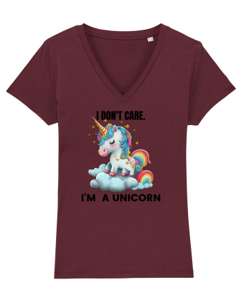 Unicorn I don't care. I'M A UNICORN, design 1 Burgundy