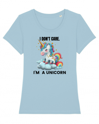 Unicorn I don't care. I'M A UNICORN, design 1 Sky Blue