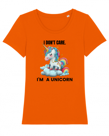 Unicorn I don't care. I'M A UNICORN, design 1 Bright Orange