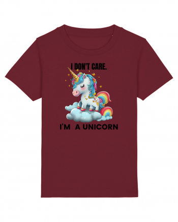 Unicorn I don't care. I'M A UNICORN, design 1 Burgundy