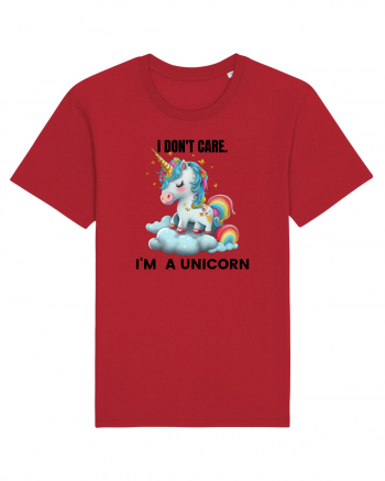 Unicorn I don't care. I'M A UNICORN, design 1 Red