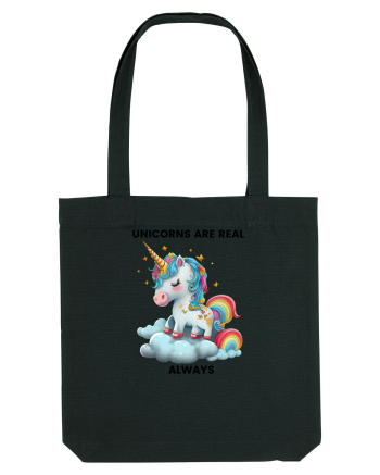 Unicorn mesaj Unicorns are real always, design 1 Black