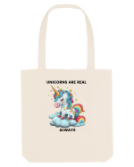 Unicorn mesaj Unicorns are real always, design 1 Sacoșă textilă