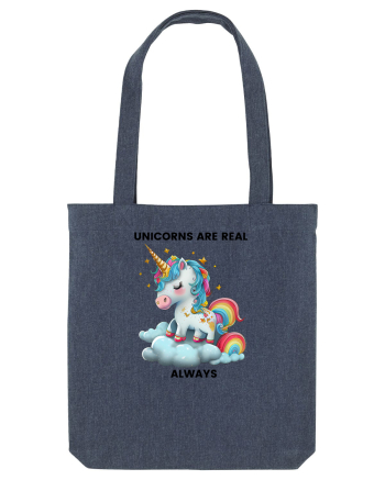Unicorn mesaj Unicorns are real always, design 1 Midnight Blue