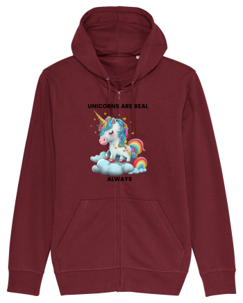 Unicorn mesaj Unicorns are real always, design 1 Burgundy