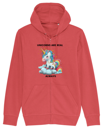 Unicorn mesaj Unicorns are real always, design 1 Carmine Red