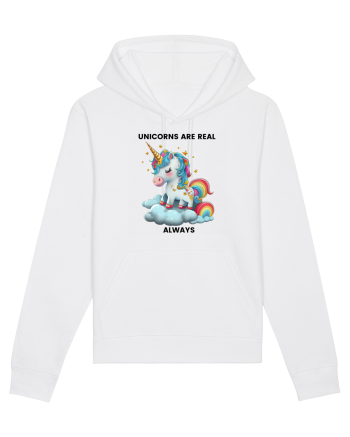 Unicorn mesaj Unicorns are real always, design 1 White