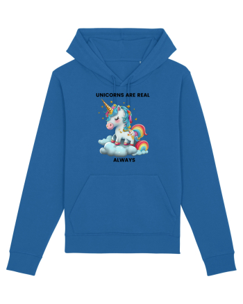 Unicorn mesaj Unicorns are real always, design 1 Royal Blue