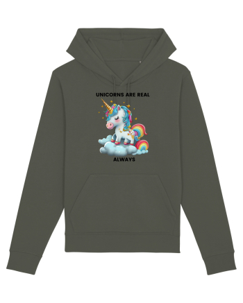 Unicorn mesaj Unicorns are real always, design 1 Khaki