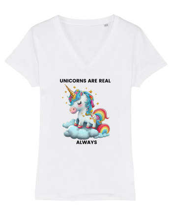 Unicorn mesaj Unicorns are real always, design 1 White