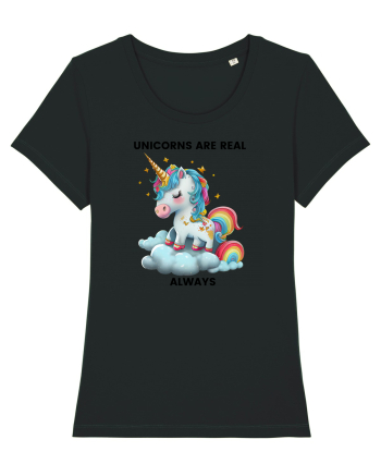 Unicorn mesaj Unicorns are real always, design 1 Black