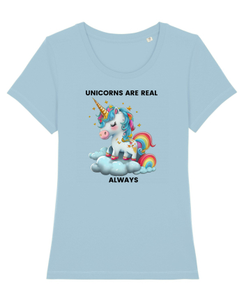 Unicorn mesaj Unicorns are real always, design 1 Sky Blue