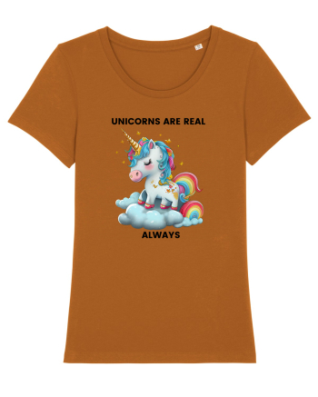 Unicorn mesaj Unicorns are real always, design 1 Roasted Orange