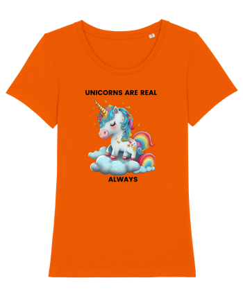 Unicorn mesaj Unicorns are real always, design 1 Bright Orange
