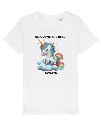 Unicorn mesaj Unicorns are real always, design 1 White