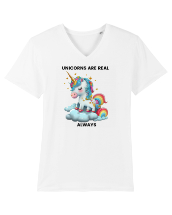 Unicorn mesaj Unicorns are real always, design 1 White