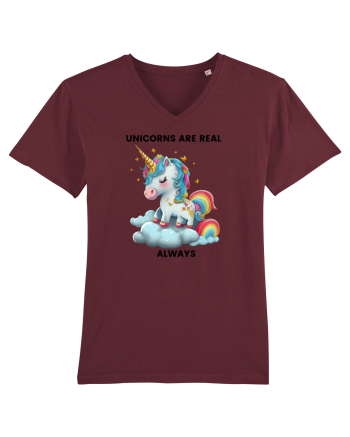 Unicorn mesaj Unicorns are real always, design 1 Burgundy