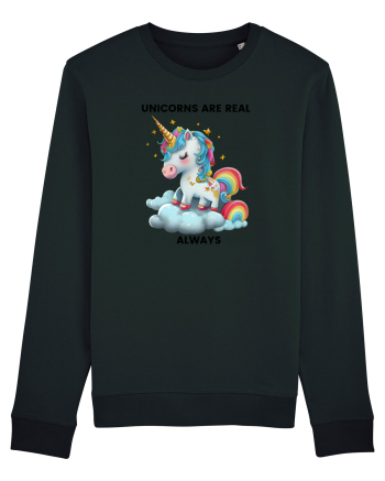 Unicorn mesaj Unicorns are real always, design 1 Black