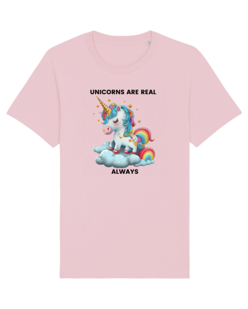 Unicorn mesaj Unicorns are real always, design 1 Cotton Pink