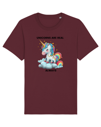 Unicorn mesaj Unicorns are real always, design 1 Burgundy