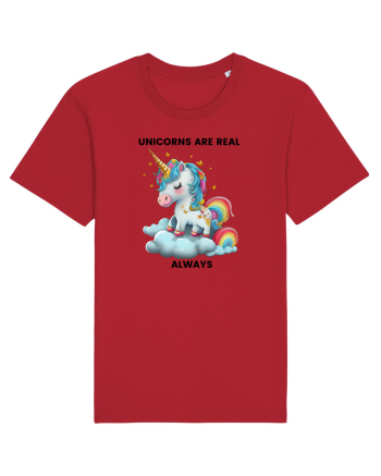 Unicorn mesaj Unicorns are real always, design 1 Red