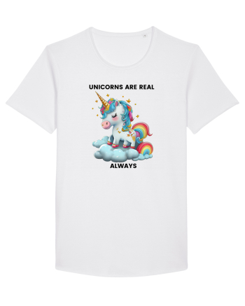 Unicorn mesaj Unicorns are real always, design 1 White