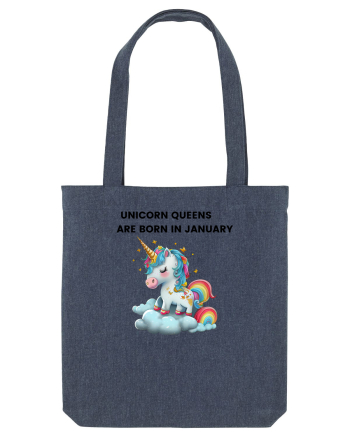 Unicorn mesaj UNICORN QUEENS ARE BORN IN JANUARY, design 1 Midnight Blue