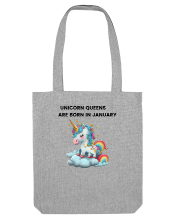 Unicorn mesaj UNICORN QUEENS ARE BORN IN JANUARY, design 1 Heather Grey