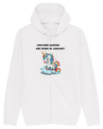 Unicorn mesaj UNICORN QUEENS ARE BORN IN JANUARY, design 1 White