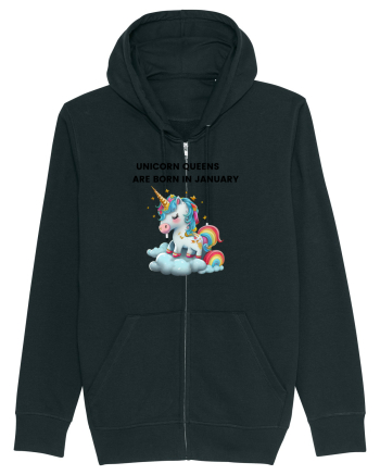 Unicorn mesaj UNICORN QUEENS ARE BORN IN JANUARY, design 1 Black