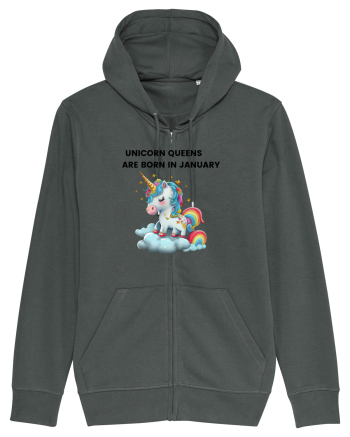 Unicorn mesaj UNICORN QUEENS ARE BORN IN JANUARY, design 1 Anthracite