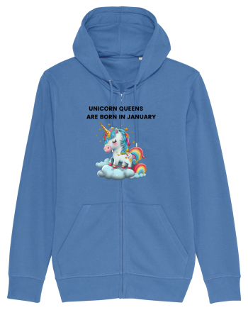 Unicorn mesaj UNICORN QUEENS ARE BORN IN JANUARY, design 1 Bright Blue