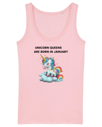 Unicorn mesaj UNICORN QUEENS ARE BORN IN JANUARY, design 1 Cotton Pink