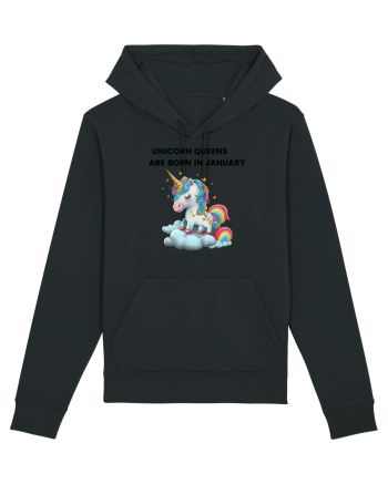 Unicorn mesaj UNICORN QUEENS ARE BORN IN JANUARY, design 1 Black