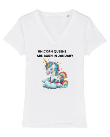 Unicorn mesaj UNICORN QUEENS ARE BORN IN JANUARY, design 1 White