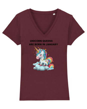 Unicorn mesaj UNICORN QUEENS ARE BORN IN JANUARY, design 1 Burgundy