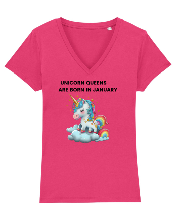 Unicorn mesaj UNICORN QUEENS ARE BORN IN JANUARY, design 1 Raspberry