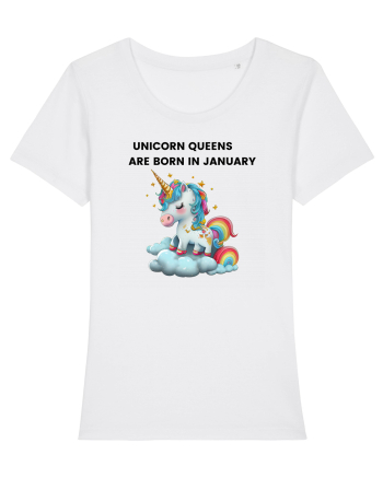 Unicorn mesaj UNICORN QUEENS ARE BORN IN JANUARY, design 1 White