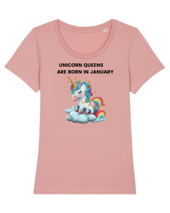 Unicorn mesaj UNICORN QUEENS ARE BORN IN JANUARY, design 1 Canyon Pink