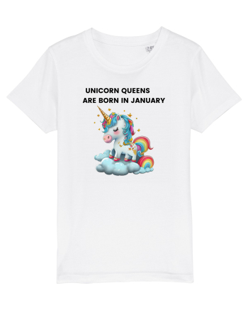 Unicorn mesaj UNICORN QUEENS ARE BORN IN JANUARY, design 1 White