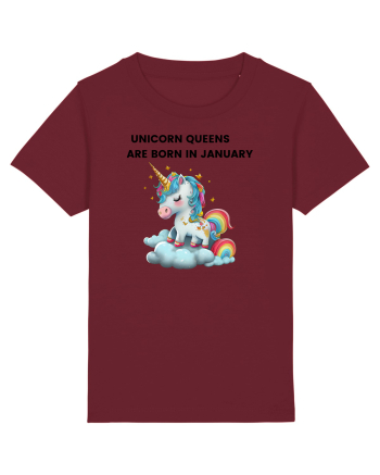 Unicorn mesaj UNICORN QUEENS ARE BORN IN JANUARY, design 1 Burgundy