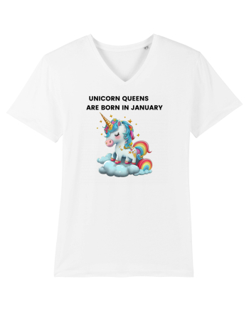 Unicorn mesaj UNICORN QUEENS ARE BORN IN JANUARY, design 1 White