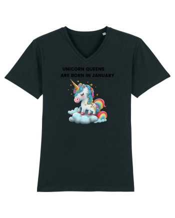 Unicorn mesaj UNICORN QUEENS ARE BORN IN JANUARY, design 1 Black